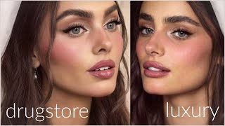 Taylor Hill Bridal Makeup👰🏽‍♀️ LUXURY vs DRUGSTORE products!