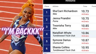 Sha'Carri Richardson Ran a SUPERB 10.73 100m! | Star Athletic Sprint Series 2022