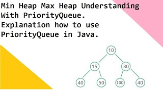Min Heap Max Heap Understanding With PriorityQueue. Explanation how to use PriorityQueue in Java.