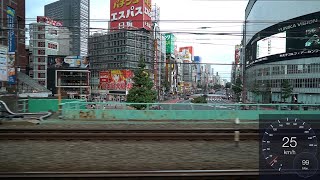 E353系 あずさ34号（立川駅→新宿駅）車窓動画（速度計付き） [FHD] （東京都）2021/9/26