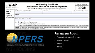 W-4P Federal Tax Withholding Form Walkthrough
