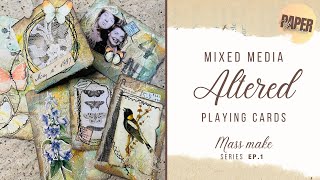 Mixed Media Altered Playing Cards - Mass Make Series Ep. 1