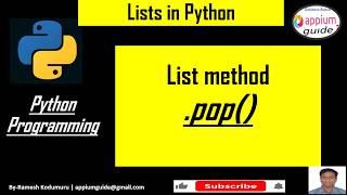 Python Lists #05 | pop() Method