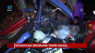 KÜTAHYA'DA ZİNCİRLEME TRAFİK KAZASI...