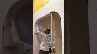 HOW TO HANG DRYWALL ON AN ARCH || KERFING #diy #drywall