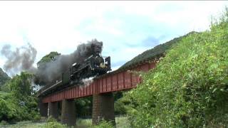 SLやまぐち号(C57) 2013 長門峡駅→渡川駅  -第一阿武川橋梁-