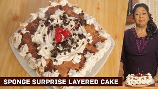 Sponge Surprise Layered Cake | Mallika Joseph Food Tube