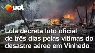 Lula decreta luto oficial de três dias pelas vítimas do desastre com ATR 72 em Vinhedo