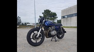 Suzuki GS550E 1980 Bratstyle walkaround, exhaust sound