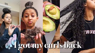 Detailed Braids to Curls transformation ➿ || Deep clean, Moisturizing, revive curls || #curlyhair