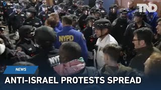Anti-Israel protests spread at universities, prompting arrests and calls for Biden to act