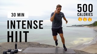 30 Min Intense HIIT Workout For Fat Burn & Cardio (No Equipment, Home Workout)