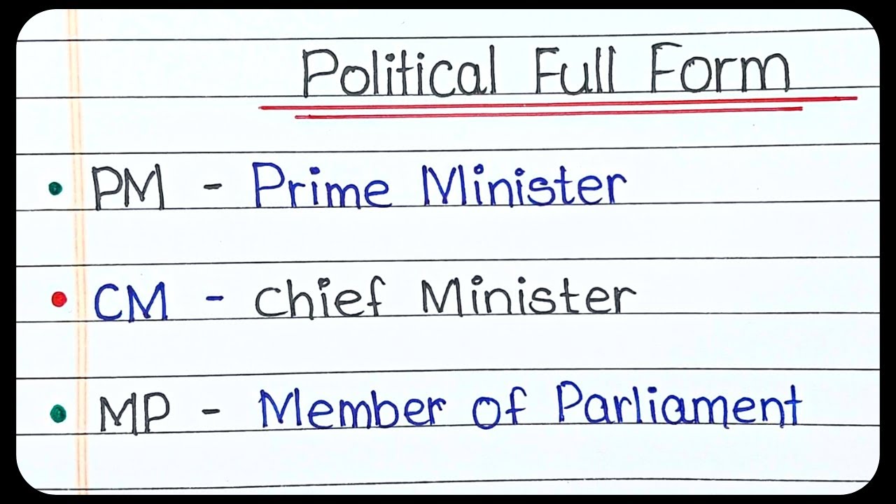 Full Form Of MP, MLA, MLC, CM, PM, MPTC, ZPTC | Political Full Forms ...