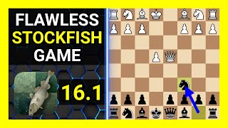 Flawless Stockfish 16.1 Chess Game, Center Game, Normal Variation