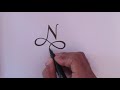 How to write letter N in calligraphy How to do Calligraphy Art for beginners Cursive letter writing