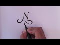 How to write letter N in calligraphy How to do Calligraphy Art for beginners Cursive letter writing