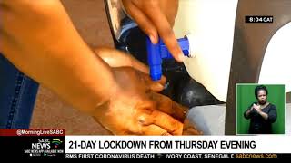 SA under lockdown I SA 21-day lockdown starts on Thursday night