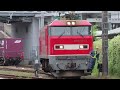 rail works at tajimi freight station. jrf ef510 locomotive