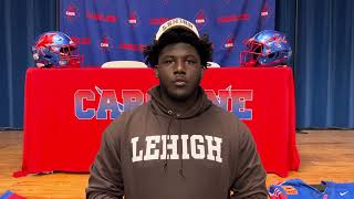 Caroline football’s LeBron Walker talks about signing with Lehigh