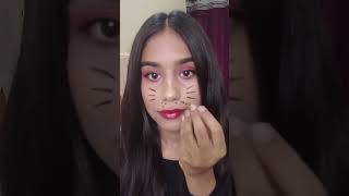 last minute cat helloween makeup look 👻 #shorts #youtubeshorts #shortvideo #makeup #helloween