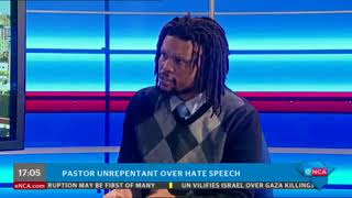 Gushwell Brooks on ENCA speaking about Pastor Bougardt's unrepentant hate speech