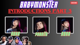 BABYMONSTER - Ruka, Pharita, & Rora (Introductions) - REACTION! - we cant wait for their mini album!