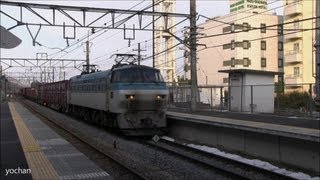 【JR貨物】EF66形電気機関車が牽引 コンテナ貨物列車 EL Container Freight train