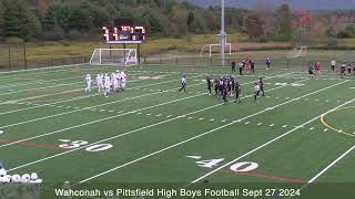 Wahconah High vs Pittsfield High Boys Football Sept 27 2024