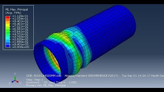 nonlinear buckling test -  steel pipe - using abaqus