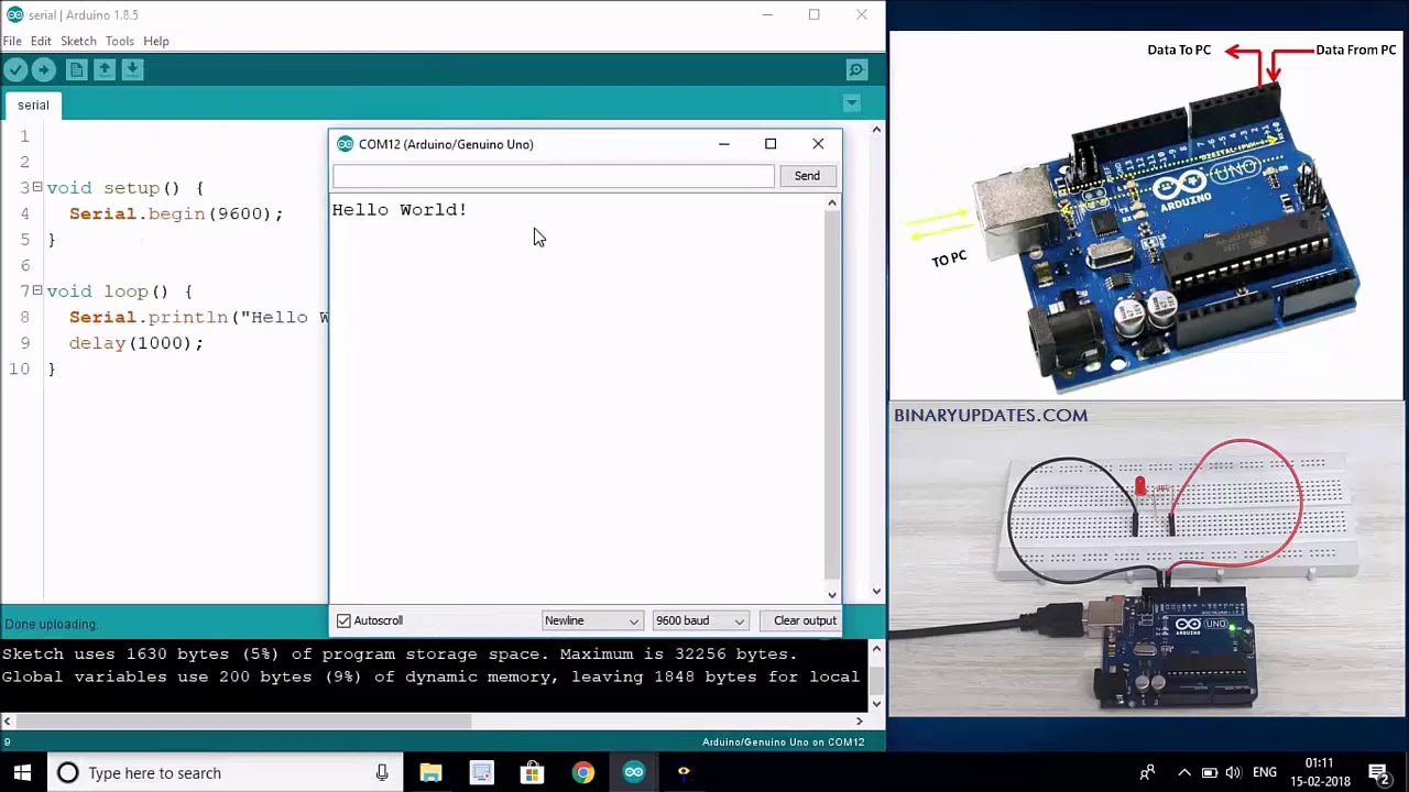 Arduino Serial Communication Using UART - YouTube