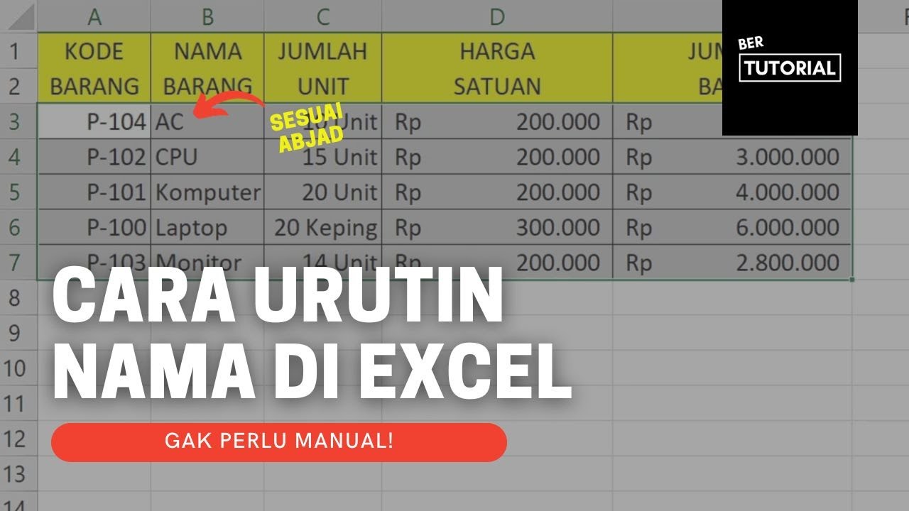 Tips Excel: Cara Mengurutkan Nama Secara Ascending Dan Descending! - YouTube