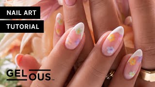 White French Tips \u0026 Pastel Flower Gel Manicure | Gel Nail Art Tutorial | Gelous Gel Nail Polish