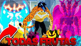 COMENDO TODAS FRUTAS DO BLOX FRUITS EM 1 VÍDEO! (Paramecia, Logia e Zoan )  - ROBLOX