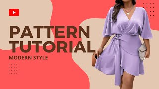 Drafting and cutting of this beautiful dress is very easy Wrap Dress Pattern Tutorial Batwing Sleeve