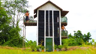 Primitive Daily life: Build Three Story  Luxury Mud Villa With Wood, Bamboo And Mud