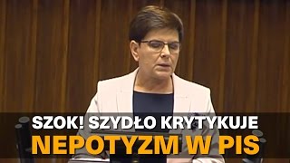 Szok! Szydło krytykuje nepotyzm w PiS