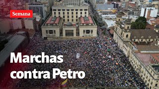 Colombia marchó contra el presidente Petro | Semana noticias