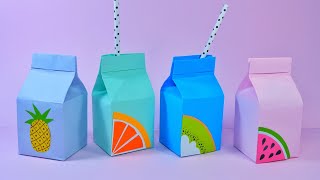 origami paper juice box  |  diy cute box