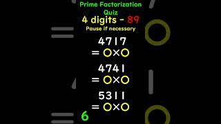 【4digits-89】素因数分解クイズ Prime Factorization Quiz #素数 #primenumber #素因数分解 #shorts