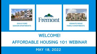 Affordable Housing 101 Webinar - May 18, 2022