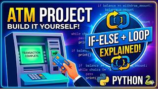 🔥 “ATM Machine Project in Python 💳| If-Else + Loop Explained” #pythonprogramming #condition #project