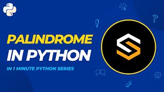 Python Tutorial for Beginners | String Palindrome | #4
