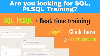 Oracle PLSQL live training | SQL PLSQL Tutorial | Oracle PLSQL Interview questions and answers