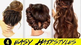 ★4 Totally EASY BACK-TO-SCHOOL HAIRSTYLES | Cute Braided Bun + Half-Up Braids Hairstyle