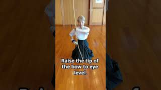 Kyudo one-point lesson. How to beautifully raise the bow during Yatsugae. #kyudo #japanesearchery