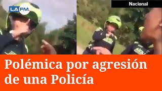 Imágenes de la patrullera que agredió a un joven en Bogotá