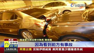 國1小貨車爆胎翻覆瓦斯瓶散落一度緊戒