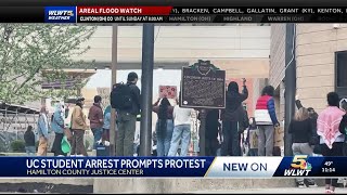 Arrest of UC student prompts protest outside Hamilton County Justice Center