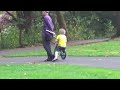 cute kid crashes bike