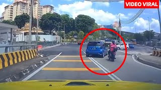 Video perodua Myvi langgar rider atas jambatan